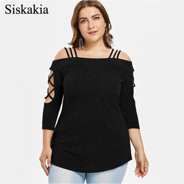 women's sweaters siskakia women knitted spring 2021 cold shoulder slash neck sweater hollow out cross bandage pullover solid gray plus, White;black
women's sweaters siskakia women knitted spring 2021 cold shoulder slash neck sweater hollow out cross bandage pullover solid gray plus, White;black