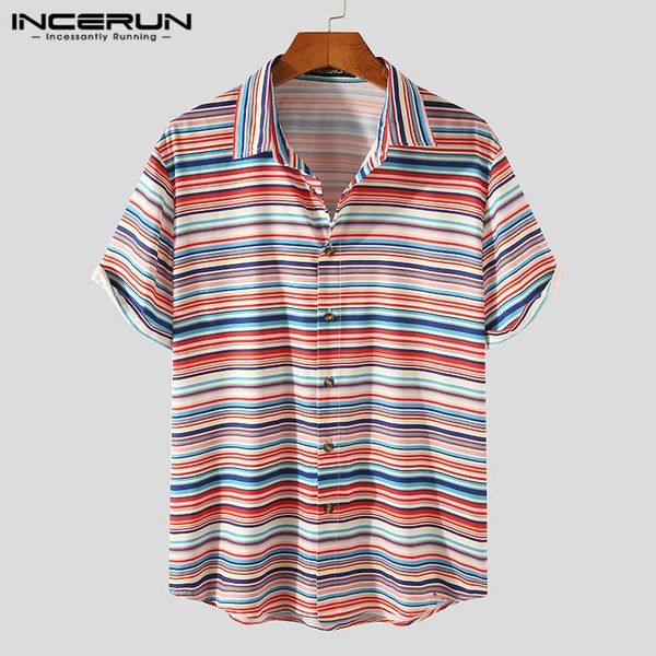summer men shirts short sleeve colorful striped camisa incerun hawaiian vocation lapel blouse man casual buttons 5xl men's, White;black
summer men shirts short sleeve colorful striped camisa incerun hawaiian vocation lapel blouse man casual buttons 5xl men's, White;black