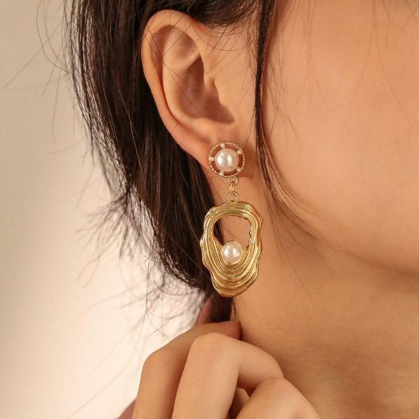 dangle & chandelier vintage irregular geometric metal hanging earrings women party jewelry creative freshwater pearl piercing drop eh057, Silver
dangle & chandelier vintage irregular geometric metal hanging earrings women party jewelry creative freshwater pearl piercing drop eh057, Silver
