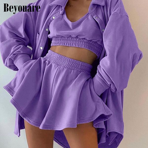 women's tracksuits beyouare casual shorts set tracksuit cotton three piece suit autumn loose coat tank skirt short solid basic 3 pieces, Gray
women's tracksuits beyouare casual shorts set tracksuit cotton three piece suit autumn loose coat tank skirt short solid basic 3 pieces, Gray