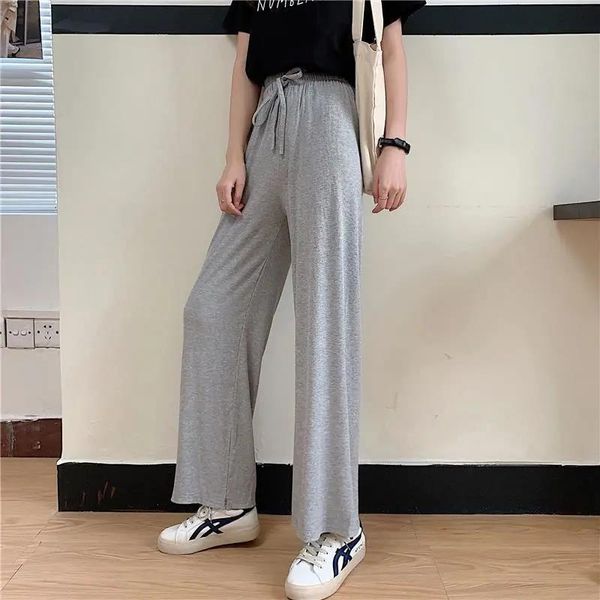 women's pants & capris wide leg summer high waist small elastic straight tube versatile casual soft drop feeling, Black;white
women's pants & capris wide leg summer high waist small elastic straight tube versatile casual soft drop feeling, Black;white