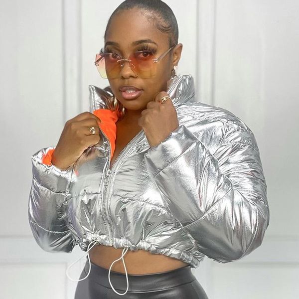 women's jackets 2022 winter fashion drawstring see through pure color zipper pu thermal clothing silver jacket thicken clothes, Black;brown
women's jackets 2022 winter fashion drawstring see through pure color zipper pu thermal clothing silver jacket thicken clothes, Black;brown