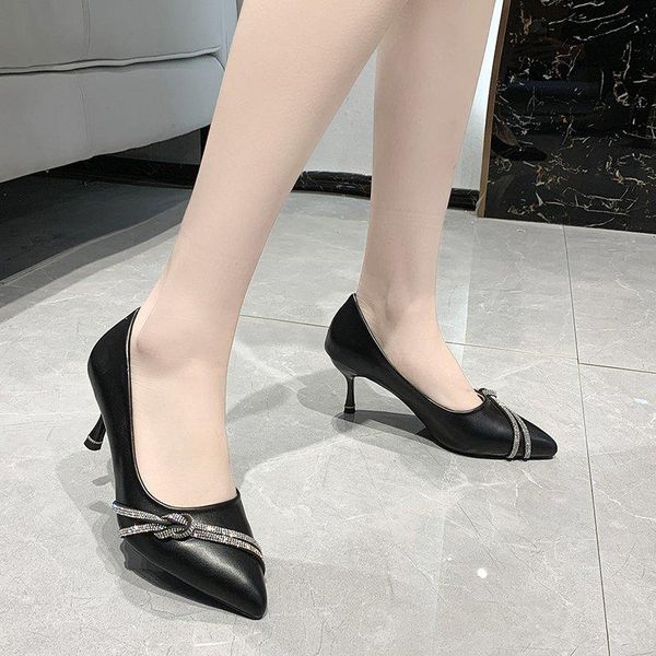 retro women shoes high heels stiletto shallow mouth work dress professional 2021 lace-up sandals ladies pumps slip on po, Black 
retro women shoes high heels stiletto shallow mouth work dress professional 2021 lace-up sandals ladies pumps slip on po, Black