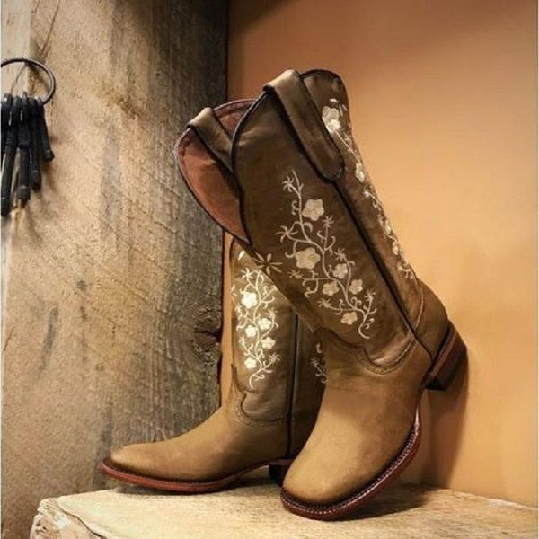 boots woman embroidery mild-calf female casual low heels vintage west cowboy autumn winter leather shoes women's, Black 
boots woman embroidery mild-calf female casual low heels vintage west cowboy autumn winter leather shoes women's, Black