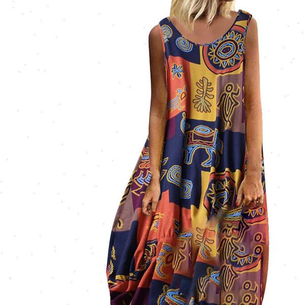 summer maxi cotton and women dresses linen bohemian floral print beach o neck sleeveless t shirt long wholesale sundress, Black;gray
summer maxi cotton and women dresses linen bohemian floral print beach o neck sleeveless t shirt long wholesale sundress, Black;gray