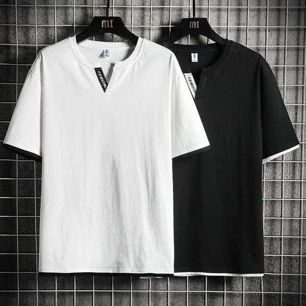 v-neck short summer sleeve t-shirt men's fashion brand trend loose cool comfortable base shirt youth leisure, White;black
v-neck short summer sleeve t-shirt men's fashion brand trend loose cool comfortable base shirt youth leisure, White;black