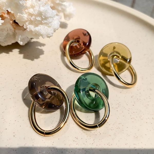 hoop & huggie 2021 s925 retro colorful transparent resin earrings geometric round circle for women girls party jewelry gifts, Golden;silver
hoop & huggie 2021 s925 retro colorful transparent resin earrings geometric round circle for women girls party jewelry gifts, Golden;silver
