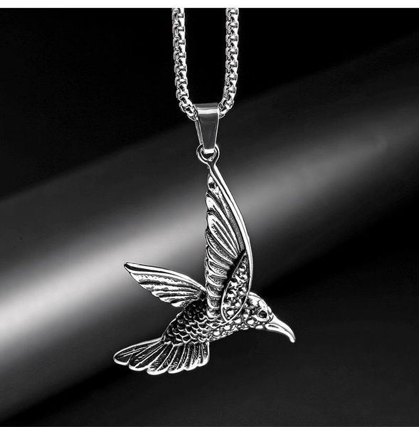 pendant necklaces men's stainless steel woodpecker necklace spreading birds personality punk trend titanium chain, Silver
pendant necklaces men's stainless steel woodpecker necklace spreading birds personality punk trend titanium chain, Silver