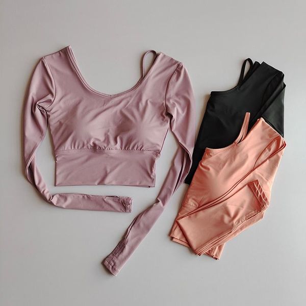 yoga outfit women long sleeve running shirts built-in chest pad t-shirts sports fitness gym crop sport wear
yoga outfit women long sleeve running shirts built-in chest pad t-shirts sports fitness gym crop sport wear