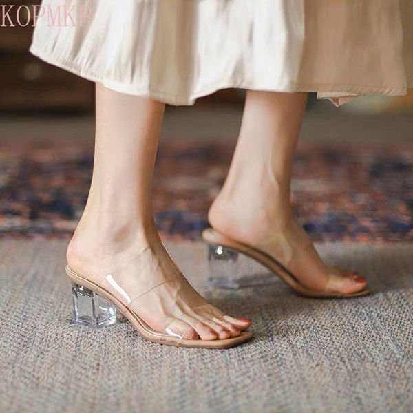 sandals fashion apricot woman summer beach 7cm transparent pvc crystal with square toe slides size zapatillas mujer casa, Black
sandals fashion apricot woman summer beach 7cm transparent pvc crystal with square toe slides size zapatillas mujer casa, Black