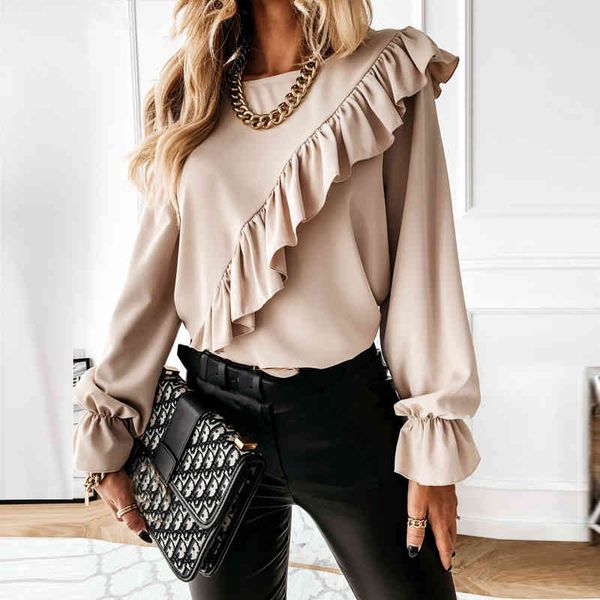 long sleeve elegant women blouses 2021 ladies office work ruffles o-neck pullover shirts spring autumn streetwear blusas x0521, White
long sleeve elegant women blouses 2021 ladies office work ruffles o-neck pullover shirts spring autumn streetwear blusas x0521, White
