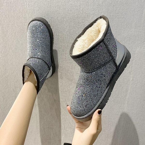 boots winter snow women plush warm shoes platform fur round head slip on bling womens, Black
boots winter snow women plush warm shoes platform fur round head slip on bling womens, Black