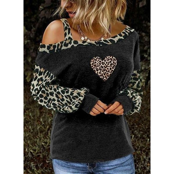women's t-shirt women leopard love print patchwork shirt skew collar long sleeve elegant office lady loose tee plus size 5xl, White
women's t-shirt women leopard love print patchwork shirt skew collar long sleeve elegant office lady loose tee plus size 5xl, White