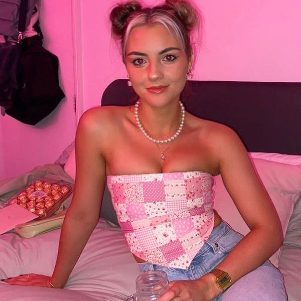 women's tanks camis plaid pink printed aesthetic fashion satin patchwork wrap crop comfortable women strapless party scarf tube-vest t, White
women's tanks camis plaid pink printed aesthetic fashion satin patchwork wrap crop comfortable women strapless party scarf tube-vest t, White