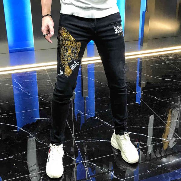 jean autumn male leisure trend heavy black jeans tiger craft personality versatile strain beautiful young pants, Blue
jean autumn male leisure trend heavy black jeans tiger craft personality versatile strain beautiful young pants, Blue