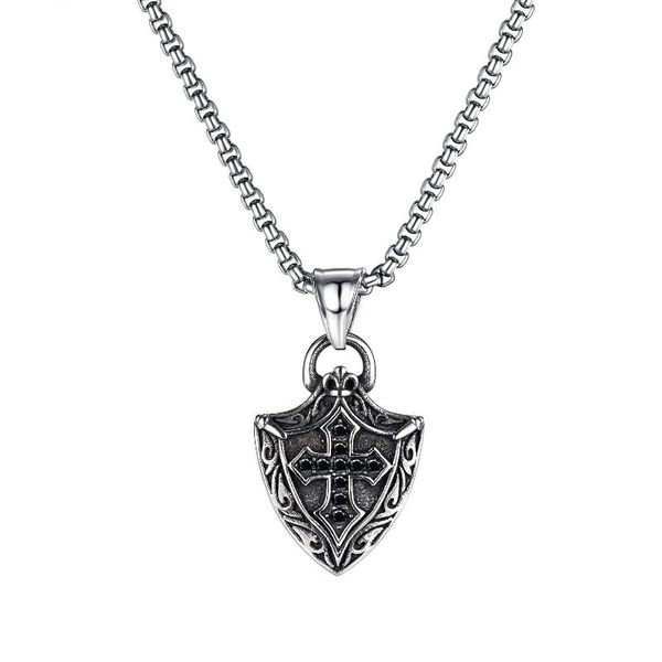 pendant necklaces vintage nordic viking cross shield retro stainless steel crystal necklace for men punk jewelry, Silver
pendant necklaces vintage nordic viking cross shield retro stainless steel crystal necklace for men punk jewelry, Silver