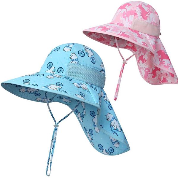 sun hat with neck flap boy girl kids summer beach string upf50 swimming outdoor accessory wide brim hats, Blue;gray
sun hat with neck flap boy girl kids summer beach string upf50 swimming outdoor accessory wide brim hats, Blue;gray