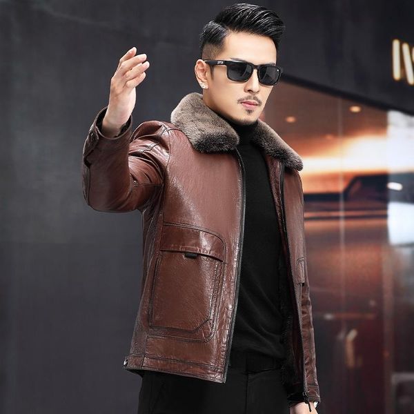 men's leather & faux high-end fur coats 2021 winter 100% genuine goatskin jackets male warm mink liner jacket abrigo hombre gmm469, Black
men's leather & faux high-end fur coats 2021 winter 100% genuine goatskin jackets male warm mink liner jacket abrigo hombre gmm469, Black