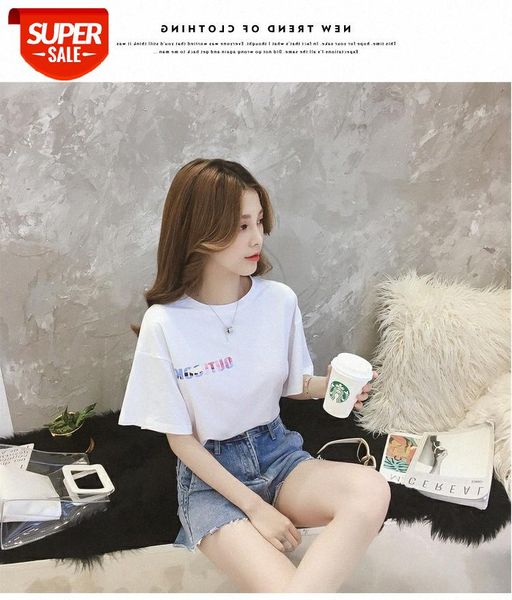 new korean version of loose net red short-sleeved t-shirt female tide middle and long student half-sleeved #kl8x, White
new korean version of loose net red short-sleeved t-shirt female tide middle and long student half-sleeved #kl8x, White