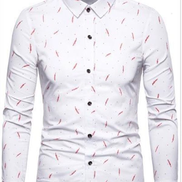 men's down collar mens casual shirts long sleeve print skinny teenager fashion slim male clothing turn, White;black
men's down collar mens casual shirts long sleeve print skinny teenager fashion slim male clothing turn, White;black