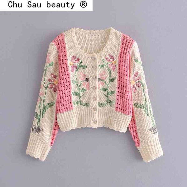 fashion autumn casual chic floral embroidery knitted cardigans women knit jacket hollow out single-breasted sweaters 210508, White
fashion autumn casual chic floral embroidery knitted cardigans women knit jacket hollow out single-breasted sweaters 210508, White