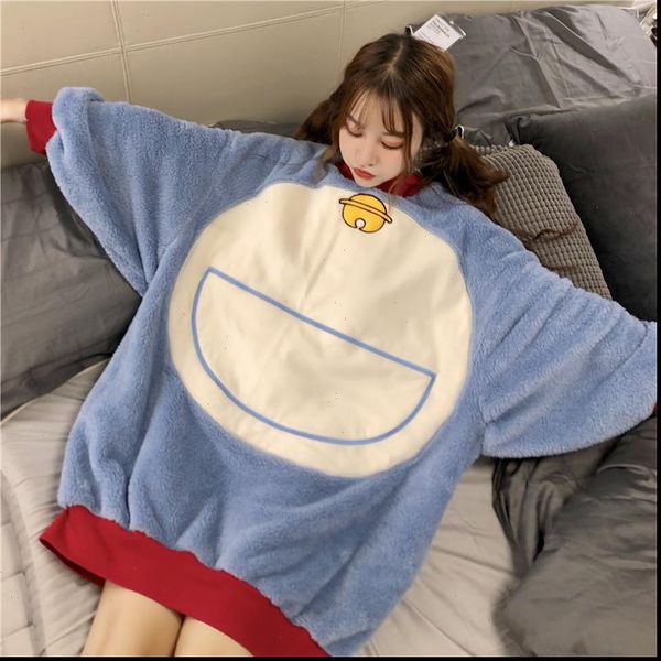 autumn winter sleep lounge women sleepwear cartoon doraemon oversized kawaii sweet pajamas, Black;red
autumn winter sleep lounge women sleepwear cartoon doraemon oversized kawaii sweet pajamas, Black;red