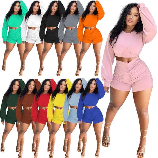 women's tracksuits 2021 pleated autumn winter sports and leisure suit casual crop tshirt shorts two piece set women sets, Gray
women's tracksuits 2021 pleated autumn winter sports and leisure suit casual crop tshirt shorts two piece set women sets, Gray