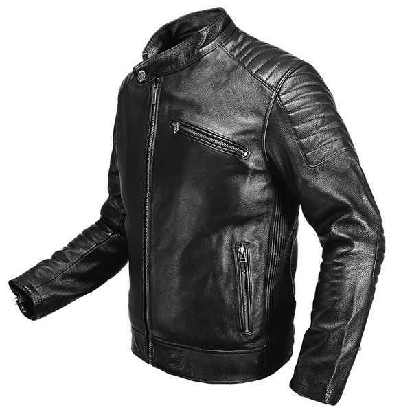 classic mens cowskin real leather motorcycle jackets 100% natural cowhide moto jacket biker coat autumn warm clothing men, Black
classic mens cowskin real leather motorcycle jackets 100% natural cowhide moto jacket biker coat autumn warm clothing men, Black