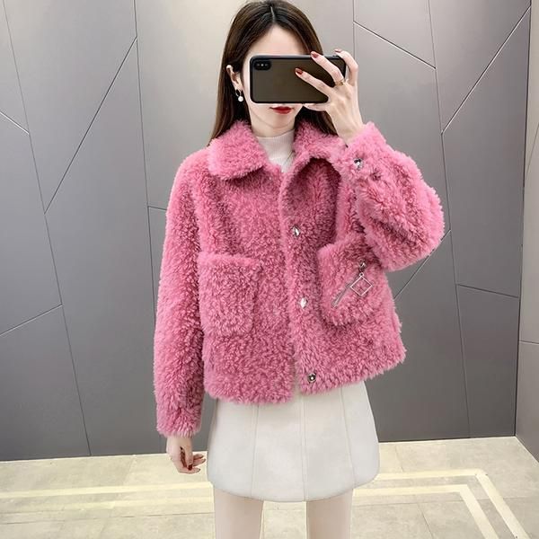 women's fur & faux women 2021 winter fluffy jackets fashion warm lamb cropped jacket female turn down collar loose overcoat c96, Black
women's fur & faux women 2021 winter fluffy jackets fashion warm lamb cropped jacket female turn down collar loose overcoat c96, Black