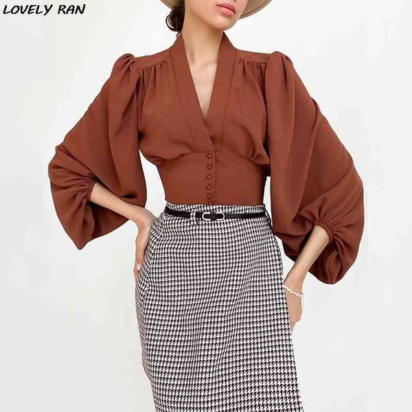 women's knits & tees lantern long sleeve v-neck shirt slim crop button female shirts spring office korean elegant vintage lad, White
women's knits & tees lantern long sleeve v-neck shirt slim crop button female shirts spring office korean elegant vintage lad, White