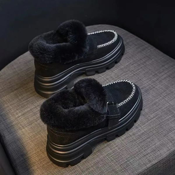 women's winter fashion cashmere snow boots comfortable and warm outdoor casual cotton shoes with thick soles, Black
women's winter fashion cashmere snow boots comfortable and warm outdoor casual cotton shoes with thick soles, Black
