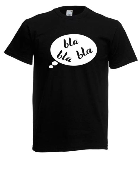 mens t-shirt  bla bla bla funmotiv  size up to 5xl, White;black 
mens t-shirt  bla bla bla funmotiv  size up to 5xl, White;black