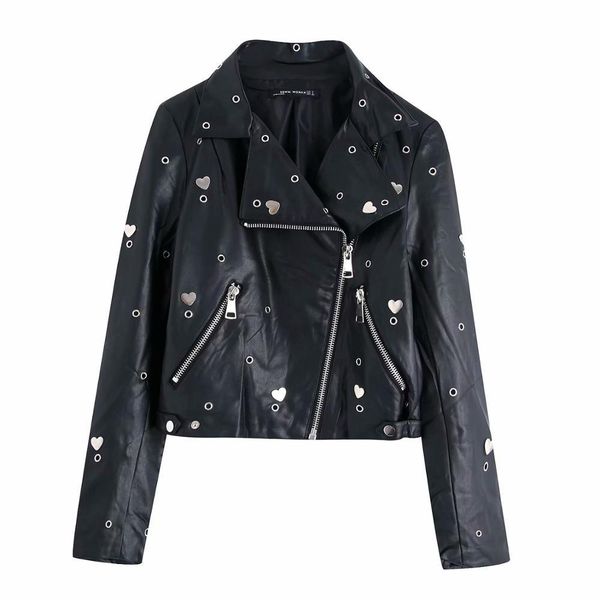 stylish chic sequined embroidery pu leather jacket fashion heart ring design motorcycle women jacket casual cool outerwear 210520, Black
stylish chic sequined embroidery pu leather jacket fashion heart ring design motorcycle women jacket casual cool outerwear 210520, Black