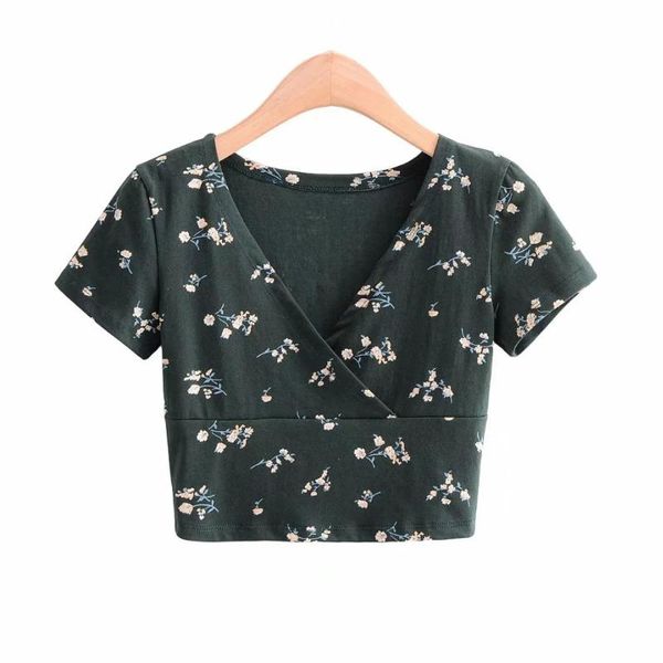 women's t-shirt 2021 women summer short sleeve v neck floral tee shirt navy melville crop fashion woman, White 
women's t-shirt 2021 women summer short sleeve v neck floral tee shirt navy melville crop fashion woman, White