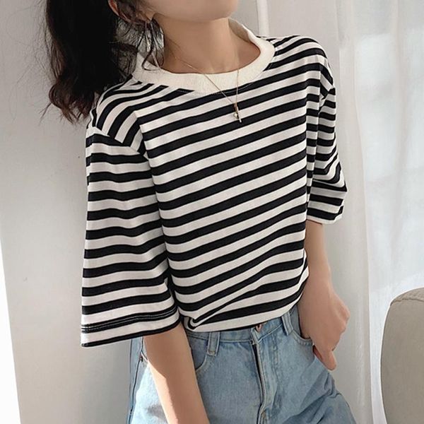 striped t shirt female summer t-shirt short sleeve o neck casual women basic tshirt korean tees simple #t24 women's, White
striped t shirt female summer t-shirt short sleeve o neck casual women basic tshirt korean tees simple #t24 women's, White