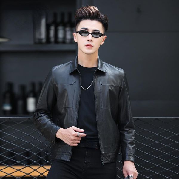 men's leather & faux 2021 100% genuine jackets male autumn spring fashion real sheepskin coats biker for men jacket casaco masculino gm, Black
men's leather & faux 2021 100% genuine jackets male autumn spring fashion real sheepskin coats biker for men jacket casaco masculino gm, Black
