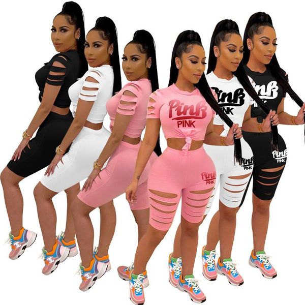 women's tracksuits two piece casual clothing personality broken hole fashion letter printing round neck slim short suit drop, Gray
women's tracksuits two piece casual clothing personality broken hole fashion letter printing round neck slim short suit drop, Gray
