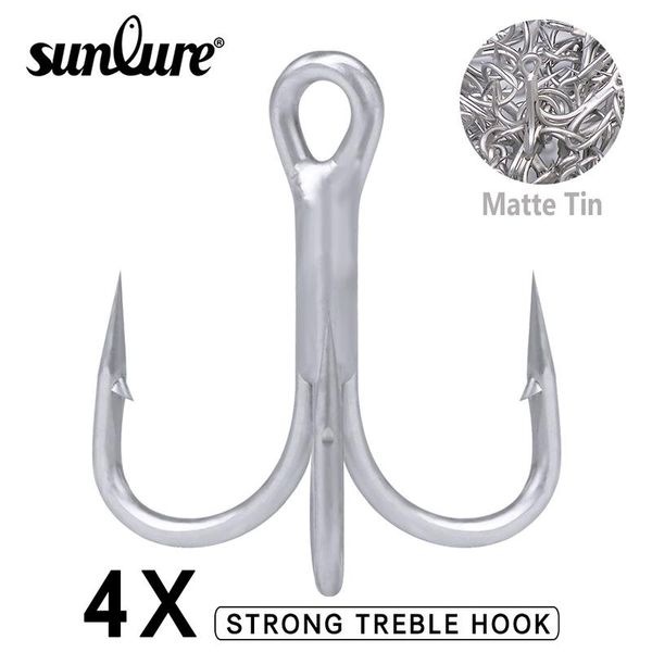 sunlure 5/10pcs saltwater fishing hook 4x matte tin treble 4/0-3/0-2/0-1/0-1-2-4-6-8# high-carbon steel high strength hooks
sunlure 5/10pcs saltwater fishing hook 4x matte tin treble 4/0-3/0-2/0-1/0-1-2-4-6-8# high-carbon steel high strength hooks