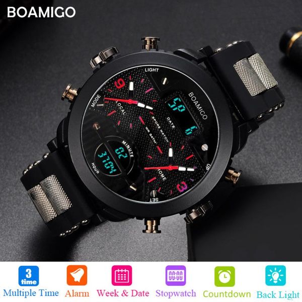 wristwatches men creative quartz watch rubber band boamigo 3 time-zone chronograph alarm led digital wristwatch male multi-dial fashion cloc, Slivery;brown
wristwatches men creative quartz watch rubber band boamigo 3 time-zone chronograph alarm led digital wristwatch male multi-dial fashion cloc, Slivery;brown