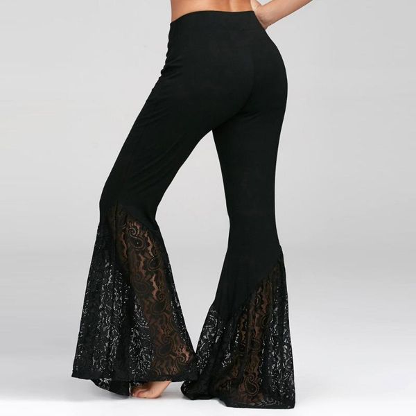 women's leggings high waist sport women casual full length lace wide leg split pants s squat proof, Black
women's leggings high waist sport women casual full length lace wide leg split pants s squat proof, Black
