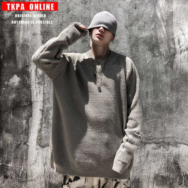 fashion sweater tkpa2021 autumn winter men's solid color pullover knitted high street loose shoulder, White;black
fashion sweater tkpa2021 autumn winter men's solid color pullover knitted high street loose shoulder, White;black