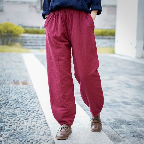johnature women full length loose retro all-match casual thickened lantern pants autumn winter simple comfortable pants 210521, Black;white
johnature women full length loose retro all-match casual thickened lantern pants autumn winter simple comfortable pants 210521, Black;white