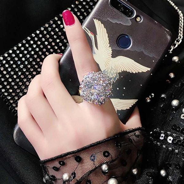 wedding rings luxury big full zircon stone ring female engagement vintage party band crystal flower for women, Slivery;golden
wedding rings luxury big full zircon stone ring female engagement vintage party band crystal flower for women, Slivery;golden