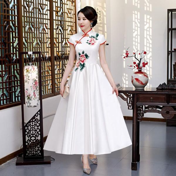 chorus embroidery flowers lady pleated dresses elegant bride wedding party guest satin gown to the ankle evening dress cheongsam ethnic clot, Red
chorus embroidery flowers lady pleated dresses elegant bride wedding party guest satin gown to the ankle evening dress cheongsam ethnic clot, Red
