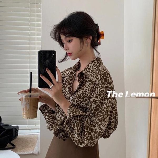 women's blouses & shirts leopard print shirt for spring autumn 2021 retro long sleeves fashion blouse womens and blusas harajuku vi, White
women's blouses & shirts leopard print shirt for spring autumn 2021 retro long sleeves fashion blouse womens and blusas harajuku vi, White