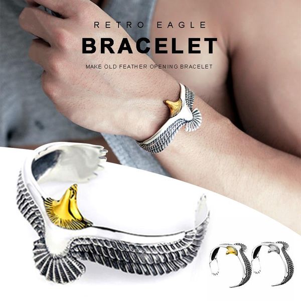 eagle vintage men women creative gift fashion jewerlly fit for most wrist size adjustable opening bangle, Black
eagle vintage men women creative gift fashion jewerlly fit for most wrist size adjustable opening bangle, Black