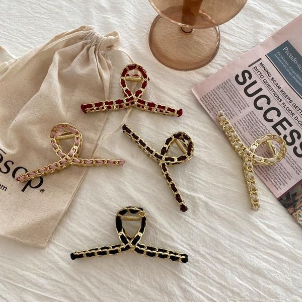 hair accessories korean large metal chain clips for women girls satin entangled clamp headbands ponytail
hair accessories korean large metal chain clips for women girls satin entangled clamp headbands ponytail