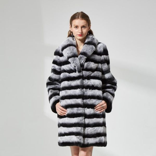 winter coat women chinchilla color natural fur jacket long sleeve turn-down collar thick fashion warm overcoat women's & faux, Black
winter coat women chinchilla color natural fur jacket long sleeve turn-down collar thick fashion warm overcoat women's & faux, Black