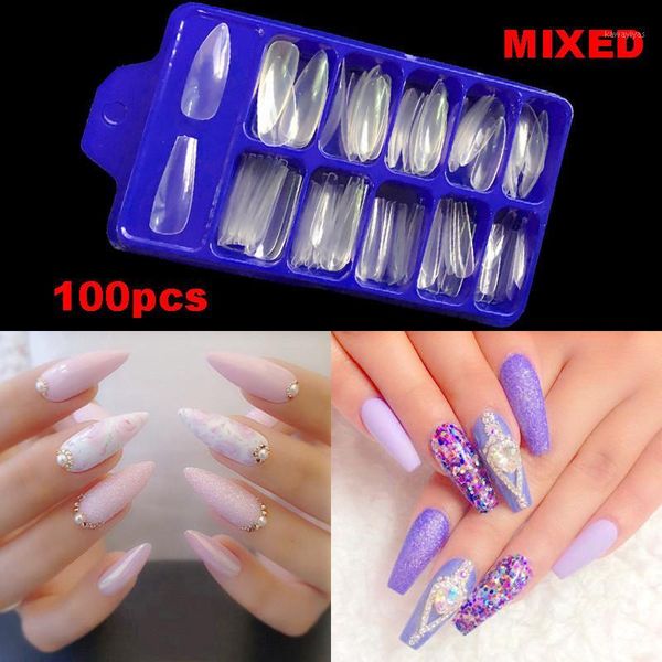 100pcs acrylic mixed long false nails ballerina stiletto fake diy press on clear/natural/white full cover tip1, Red;gold
100pcs acrylic mixed long false nails ballerina stiletto fake diy press on clear/natural/white full cover tip1, Red;gold