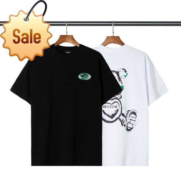 2022 spring and summer new off cartoon graffiti bear print round neck short sleeve batch, White;black
2022 spring and summer new off cartoon graffiti bear print round neck short sleeve batch, White;black